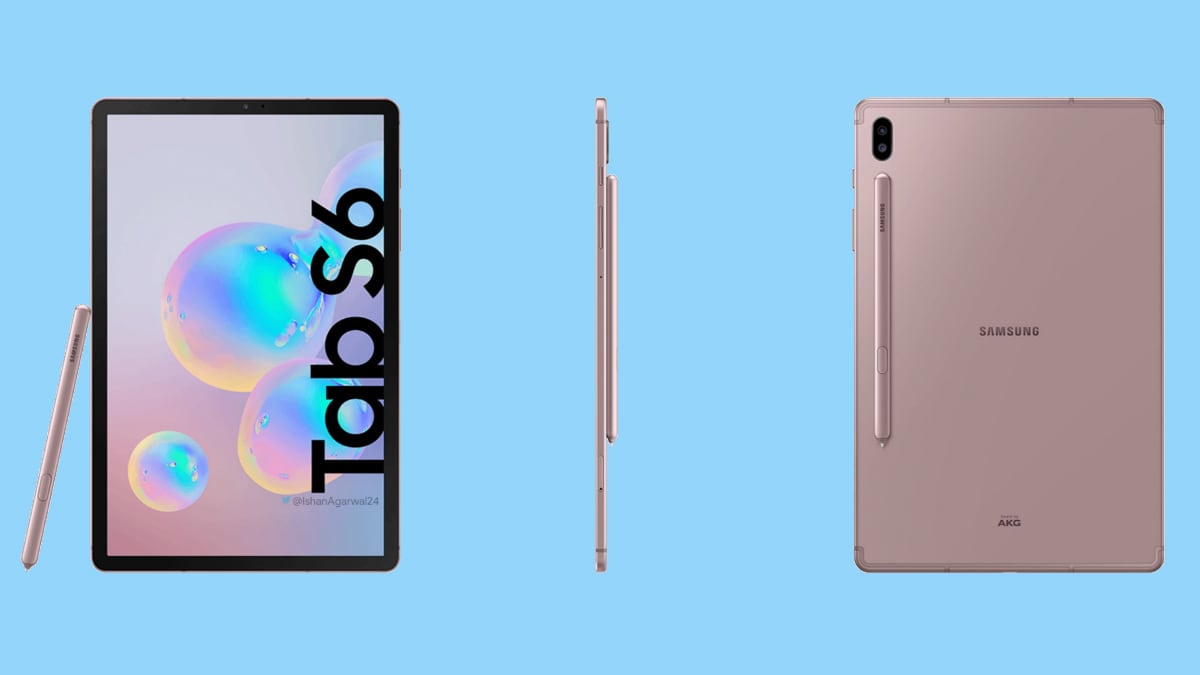 Samsung Galaxy Tab S6 Shows Up in New Leaked Renders, Leaves Nothing to Imagination