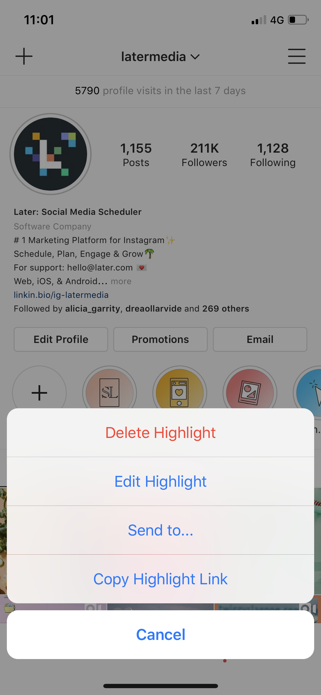 Instagram  هاك: تحرير Hightlights 