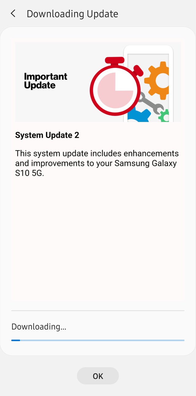 فيريزون Galaxy S10 5G التحديث