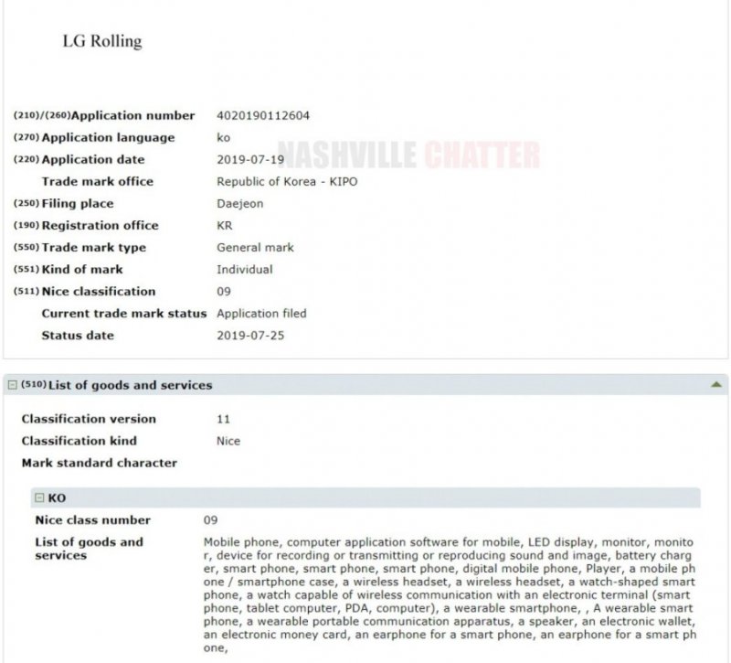 مكتب براءات الاختراع الكوري يوافق على العلامة التجارية لجهاز LG Rolling من LG 1