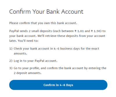 الخطوة 9 إضافة تفاصيل البنك لربط مع PayPal
