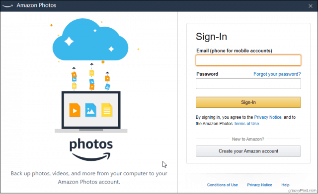 تسجيل الدخول إلى Amazon صور تطبيق سطح المكتب