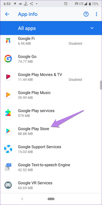 Google Play Store  توقف العمل العدد 5