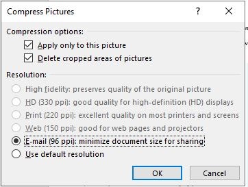 تقليل حجم Powerpoint ضغط صورة واحدة اختر نقطة في البوصة