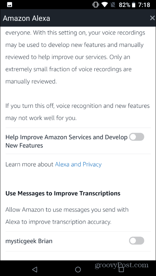 كيفية منع البشر من الاستماع إلى حسابك Amazon تسجيلات اليكسا 1