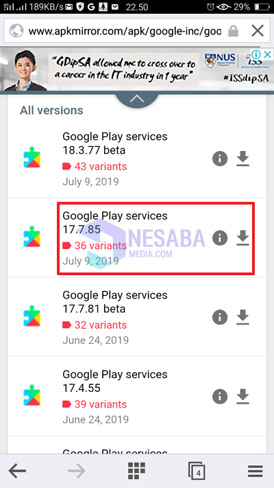 حدد خدمة Google Play