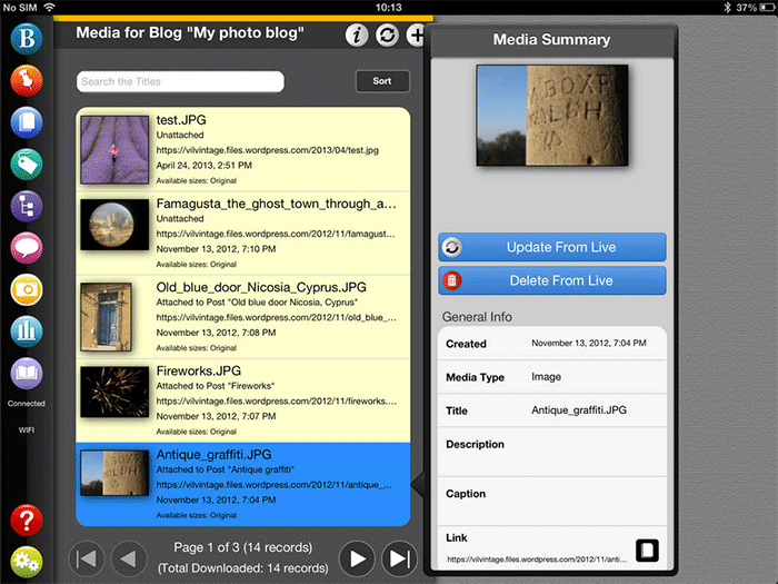 لقطة شاشة لشاشة BlogPad Pro iPad