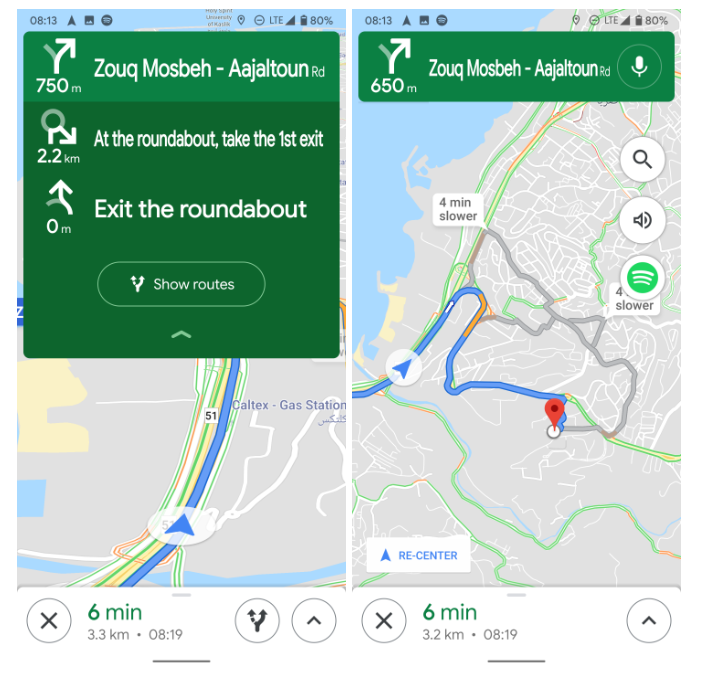 تعمل خرائط Google على تحسين الواجهة باستخدام اتجاهات التنقل الجديدة 1