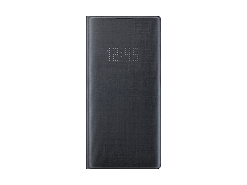 Galaxy  Note10 + غطاء المحفظة LED ، أسود