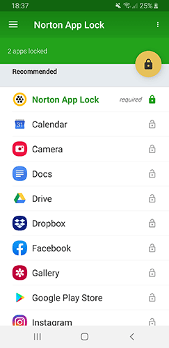 أفضل تطبيق أندرويد لوكر Nortonapplock