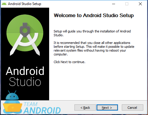 قم بتثبيت Android Studio - معالج الإعداد 1
