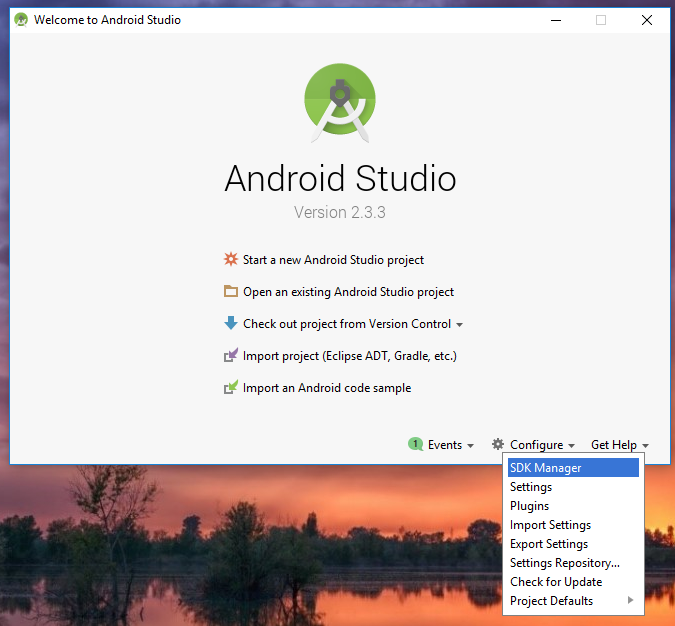 Android Studio - تكوين SDK Manager