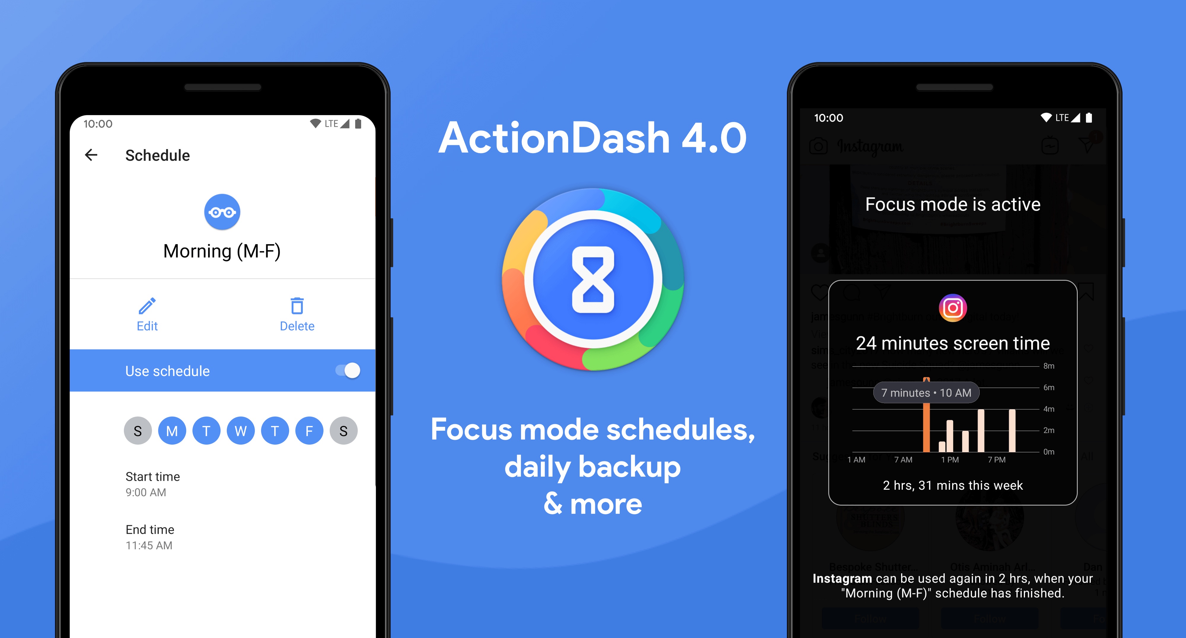 تحديث ActionDash يجلب جدولة وضع التركيز والنسخ الاحتياطي التلقائي