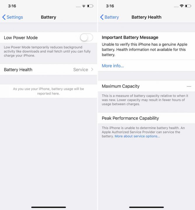 Batterie iPhone رسالة Erreur Apple ne veut vraiment pas que les utilisateurs changent tous seuls la batterie de leurs iPhone