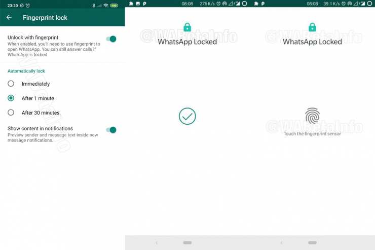 يبدأ تطبيق WhatsApp في تطبيق حظر بصمات الأصابع 1