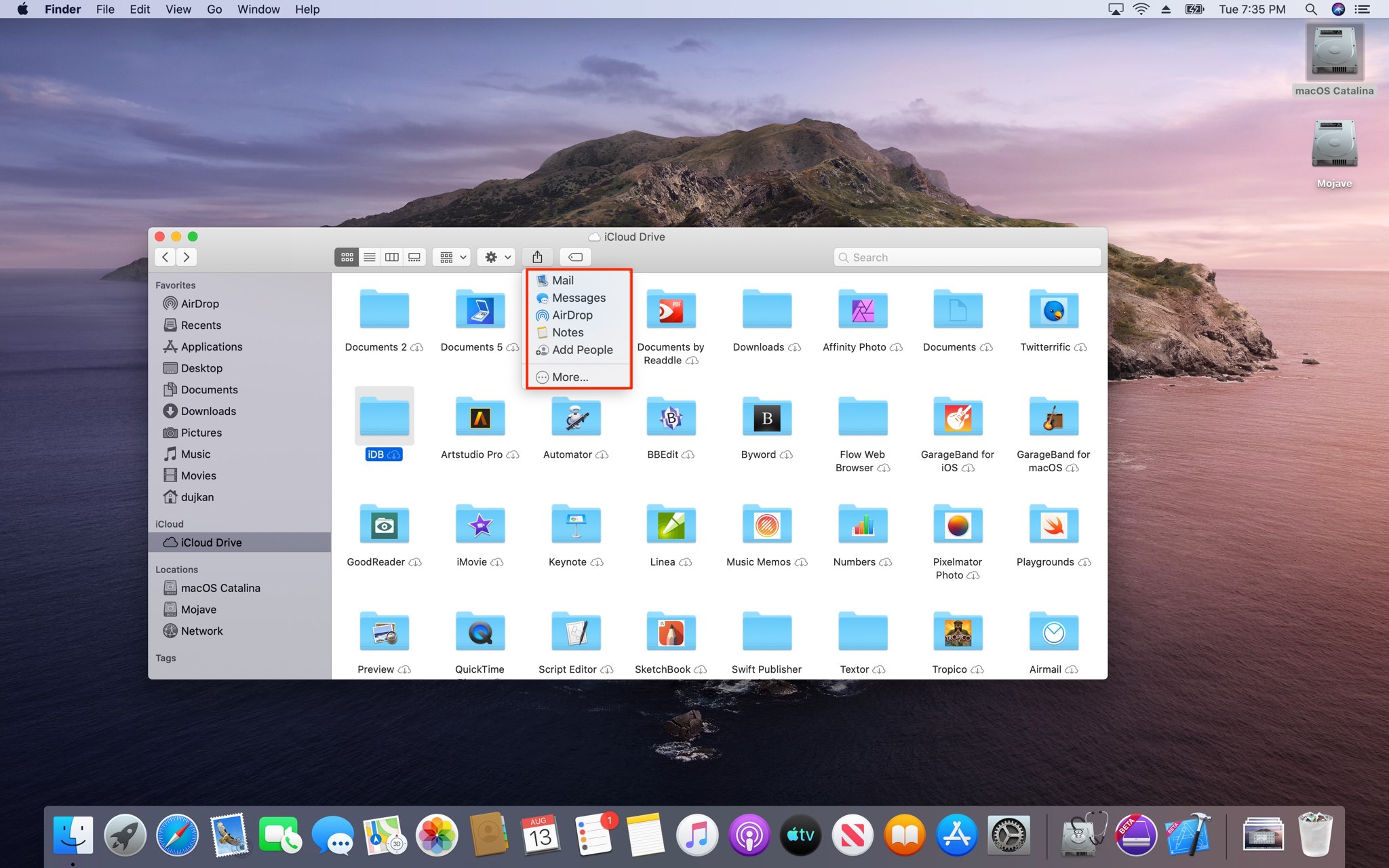 مشاركة مجلدات iCloud - Mac screenshot 002