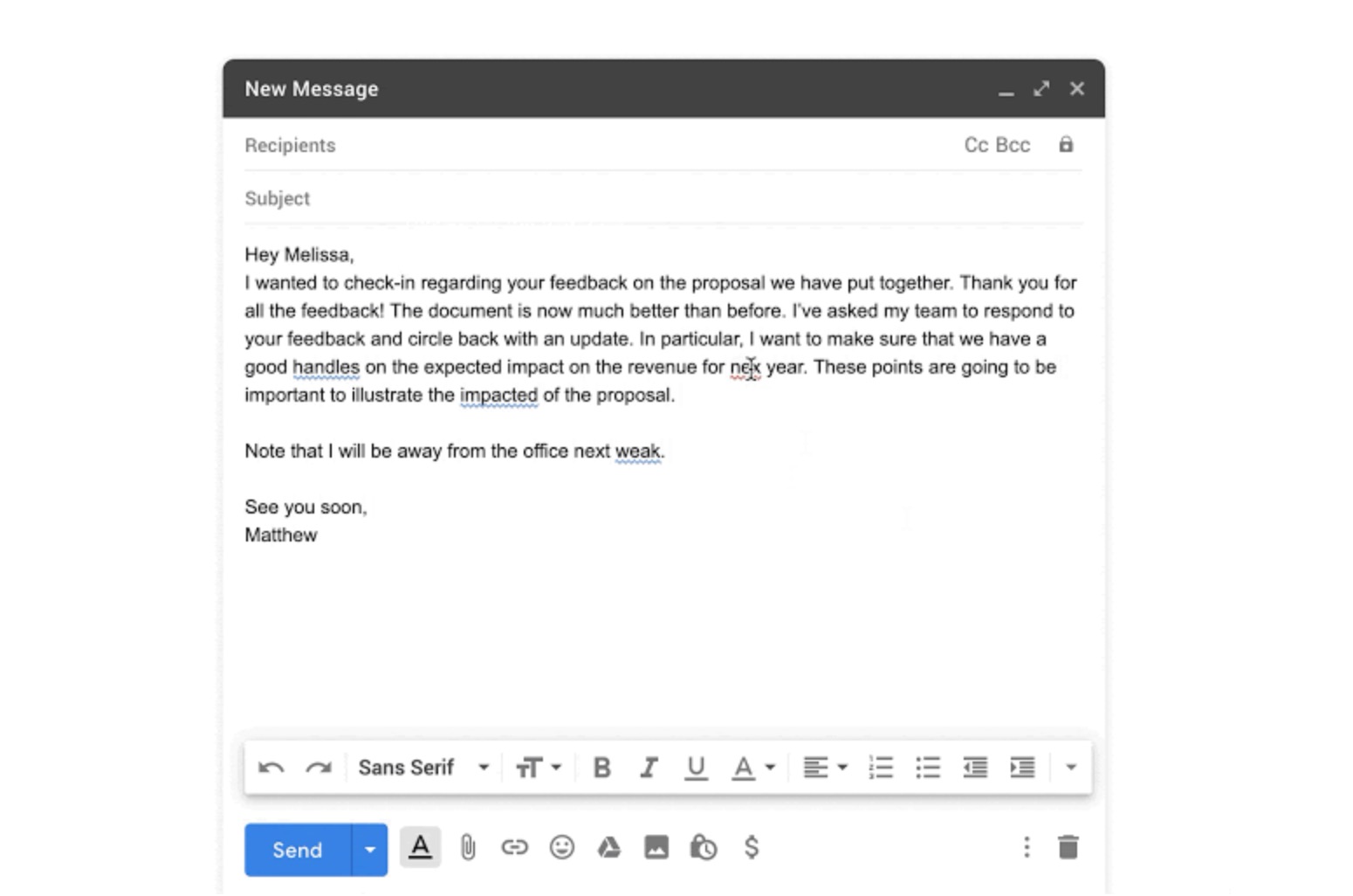 يحصل مستخدمو G Suite الآن على تصحيح تلقائي لكتابة اقتراحات في Gmail
