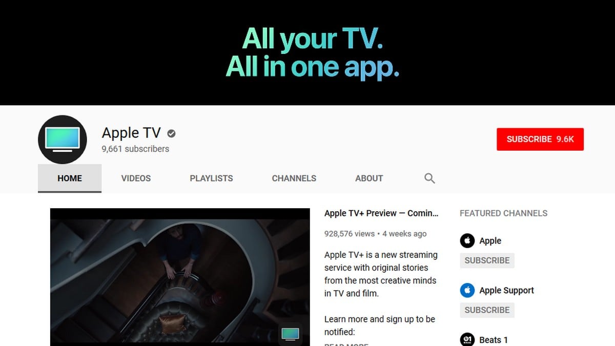 Apple TV YouTube Channel Launched
