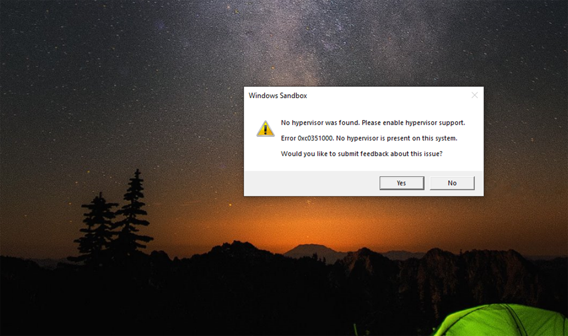 كيفية إصلاح Windows تم العثور على Sandbox No Hypervisor Error