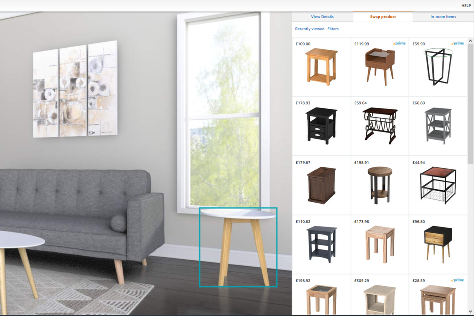 Amazon مقدمات Amazon صالة العرض - غرفة افتراضية حيث يمكنك رؤية عمليات الشراء المنزلية المحتملة