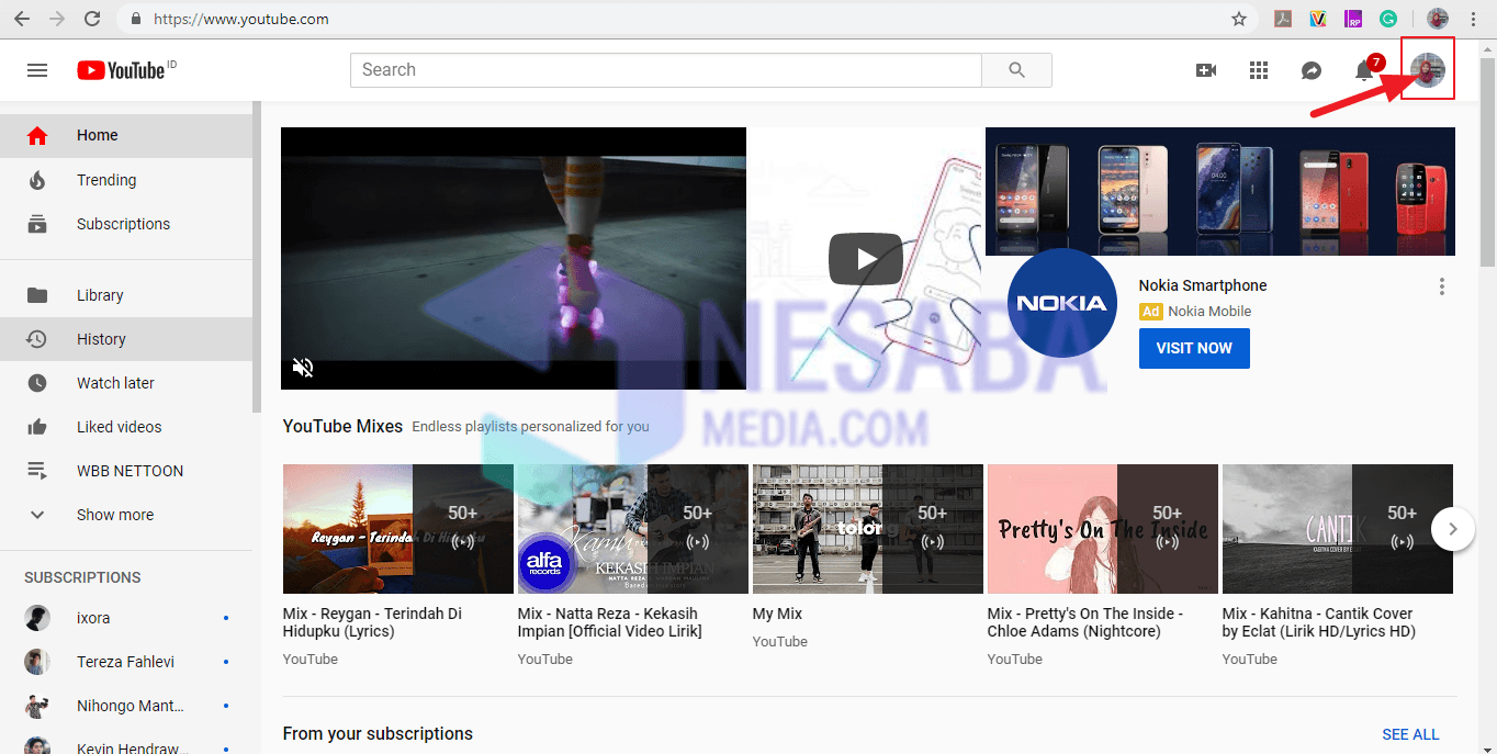الصفحة الرئيسية لأجهزة الكمبيوتر المحمول يوتيوب