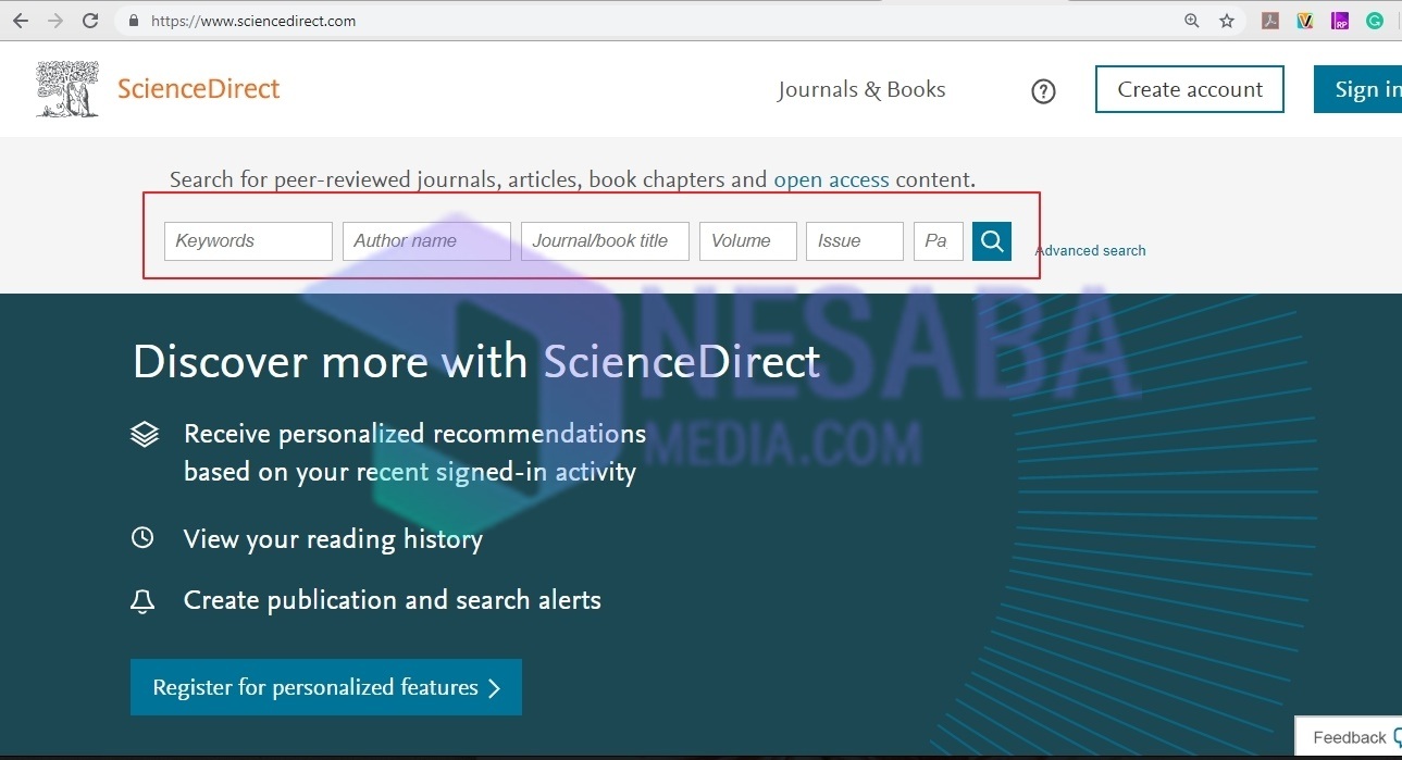 كيفية تنزيل مجلة مجانية من خلال موقع Sciencedirect