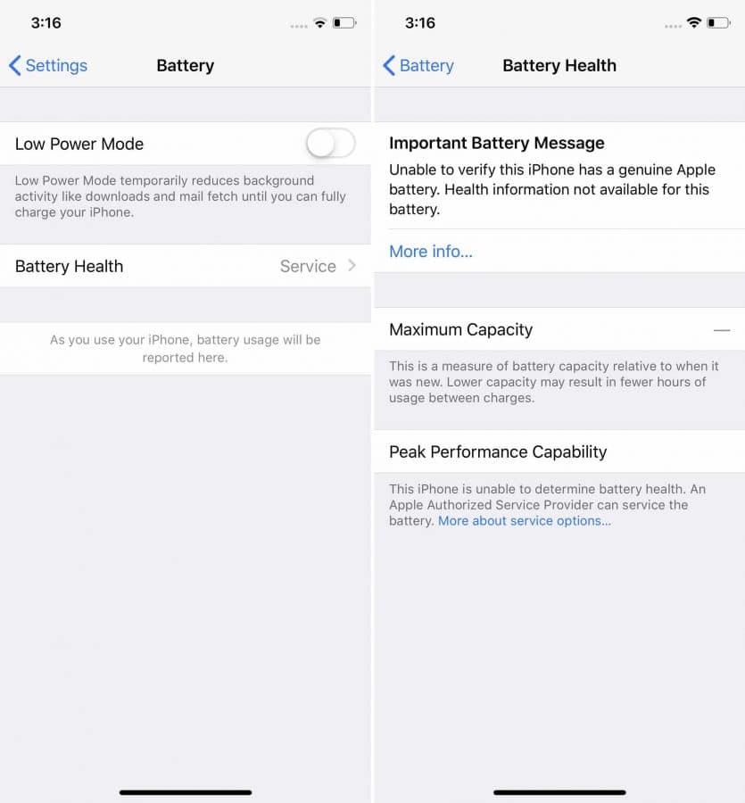 Apple تثبيط استبدال بطارية iPhone التابعة لجهة خارجية مع ظهور رسالة "خدمة" في نظام التشغيل iOS