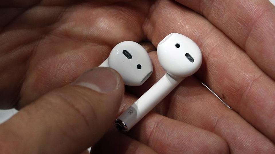 Apple AirPods are displayed during a media event in San Francisco, California, U.S. September 7, 2016.