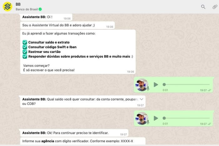 Banco do Brasil لديه روبوت على WhatsApp يفهم الرسائل الصوتية