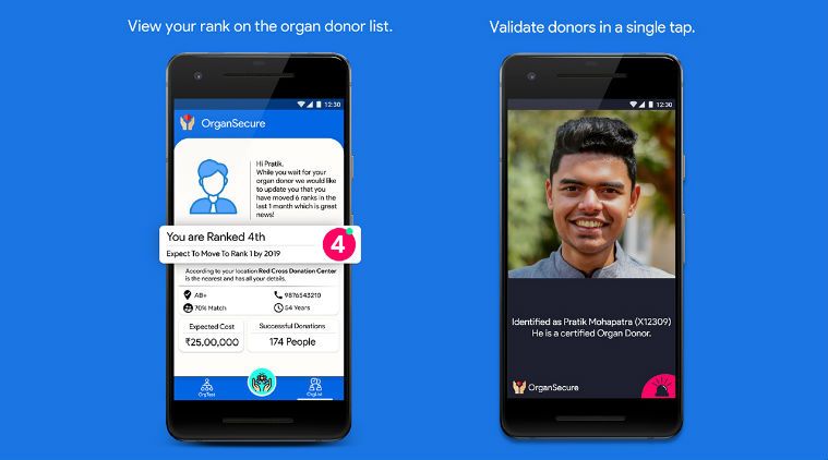 OrganSecure هو تطبيق للطلاب الهنود يستخدم الذكاء الاصطناعى لتسهيل التبرع بالأعضاء