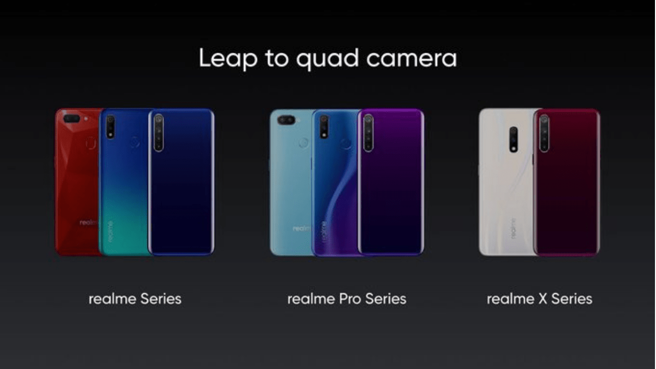 RealmeOS ، ثلاثة هواتف Realme Quad جديدة مزودة بكاميرا خلفية قريباً ، يؤكد الرئيس التنفيذي