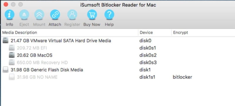 iSumsoft قارئ BitLocker لاستعراض ماك