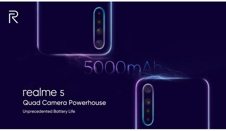 أكدت شركة Realme 5 أنها تتميز ببطارية بقوة 5000 مللي أمبير في الساعة ، بينما تم شحن جهاز Realme 5 Pro لشحن VOOC 3.0 Flash