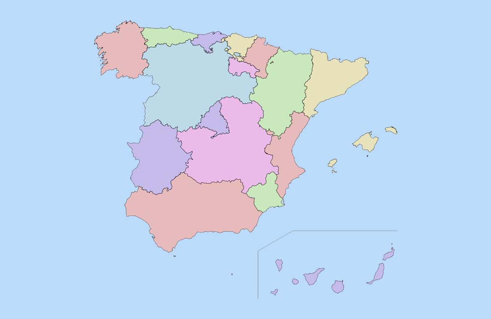 البادئات اسبانيا المحافظات المجتمعات