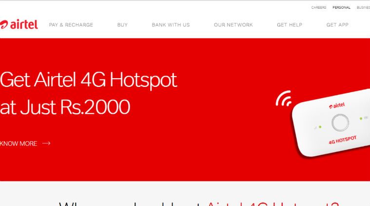 باقات Airtel 4G hotspot تقدم بيانات يومية مجانية بسعة 1.5 جيجابايت لمدة 224 يومًا ، استرداد نقدي
