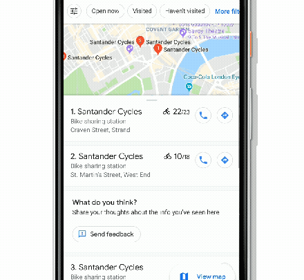 خرائط Google: معلومات في الوقت الفعلي حول مشاركة الدراجات في 24 مدينة قريبًا 2