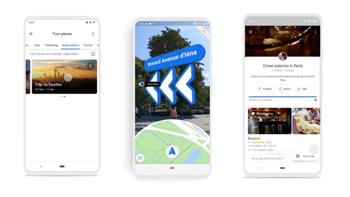 Google Maps Gets New Reservation Tab, Updated Timeline Feature; Live View Rolling Out in Beta