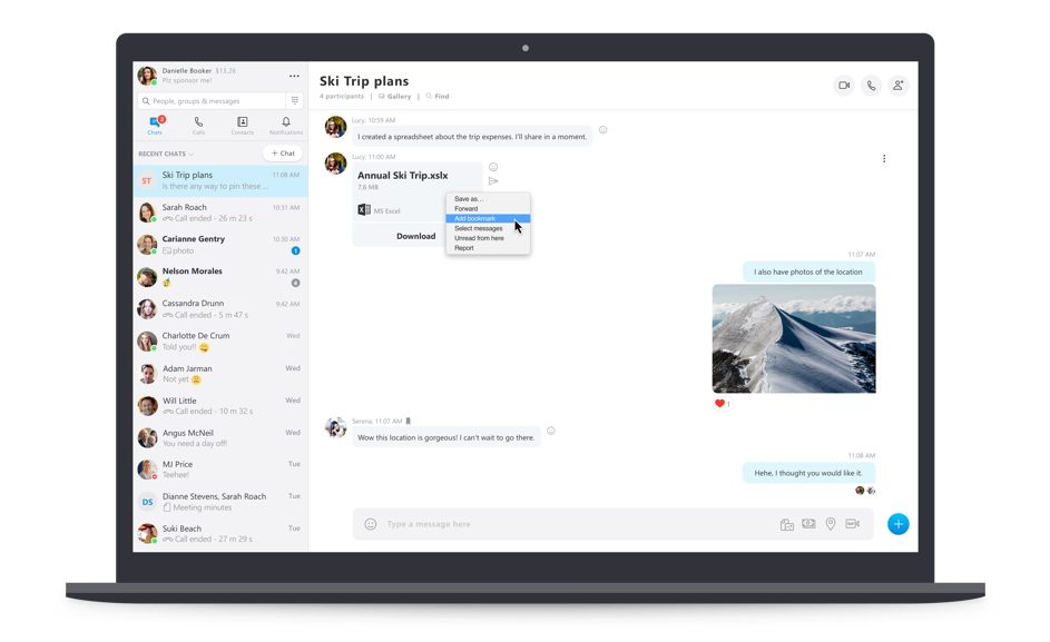 مايكروسوفت رولز خارج "رسالة المرجعية" ميزة ل Skype مستخدمي سطح المكتب والجوال 1