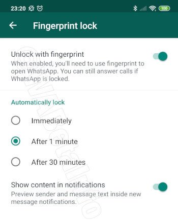 Image - يأتي قفل بصمة الإصبع إلى الإصدار التجريبي من WhatsApp لنظام Android