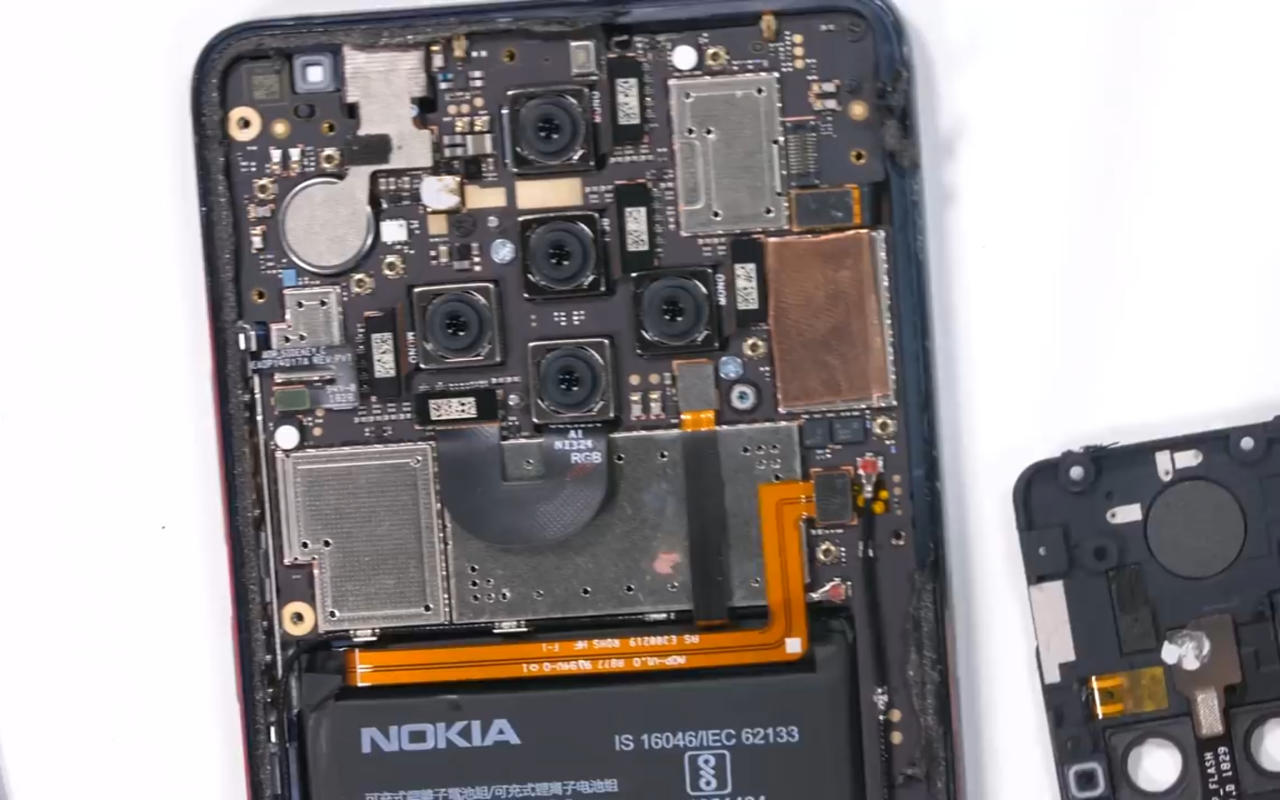 يكشف Nokia 9 PureView teardown عن تجاوزات الهاتف