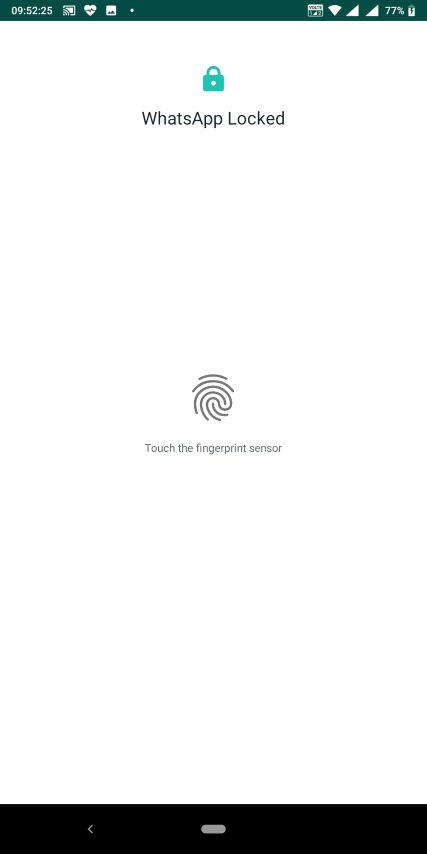 fingerprint lock on WhatsApp