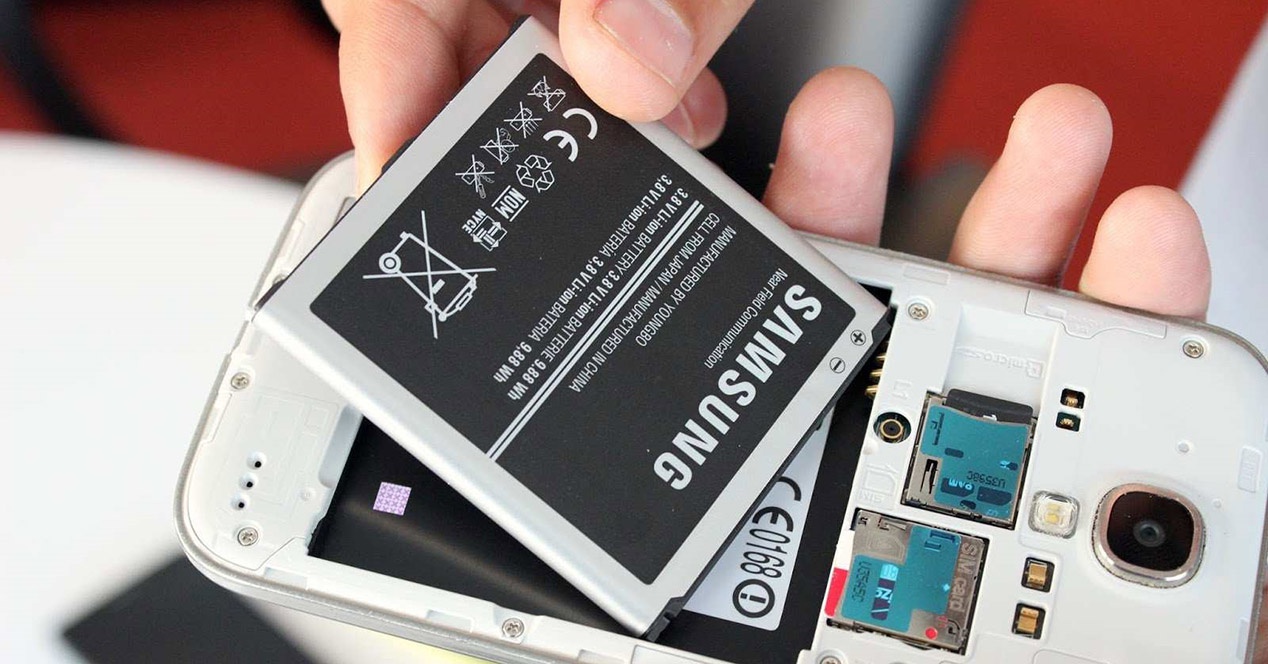 Bateria extraible de un móvil Samsung