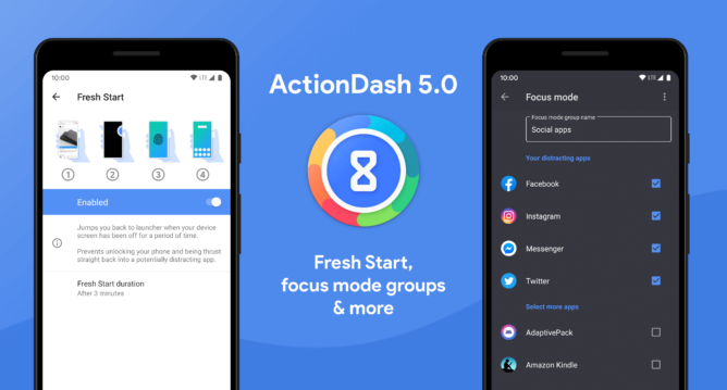 يقدم تحديث ActionDash v5.0 ميزة Fresh Start وخيارات وضع التركيز الإضافية