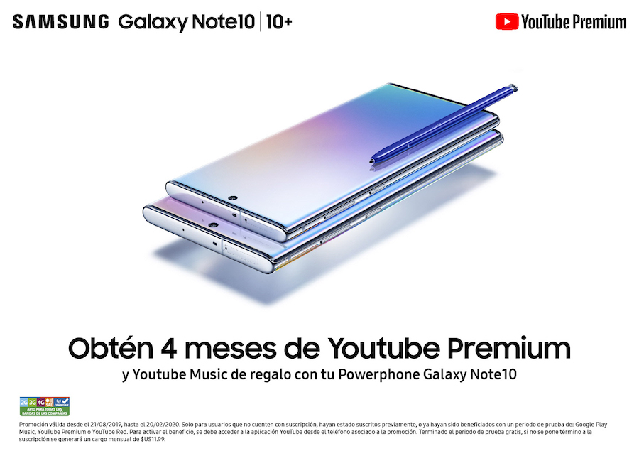 YouTube Premium Galaxy Note10