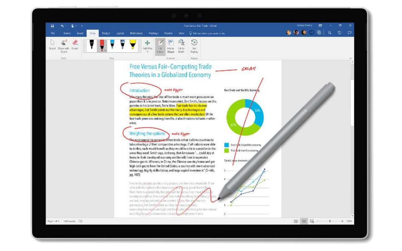 Surface Pro 7 يمكن أن يكون لـ Surface Pen عدد قليل من الحيل