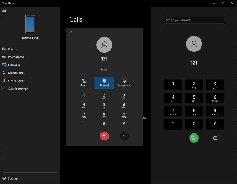 تطبيق سطح مكتب Microsoft Your Phone للحصول على دعم لإجراء المكالمات