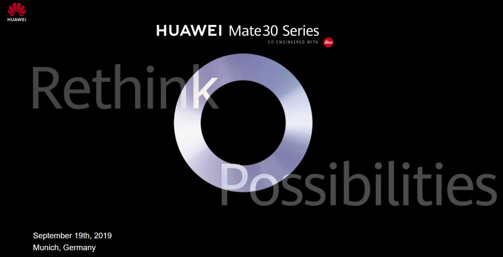سيتم الإعلان عن HUAWEI Mate 30 و Mate 30 Pro في 19 سبتمبر في ألمانيا