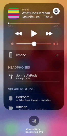 حدد AirPlay للاتصال Apple تلفزيون