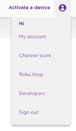 إلغاء الاشتراك على Roku: انقر فوق حسابي.