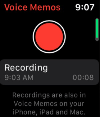 استخدام المذكرة الصوتية Apple ساعة ذكية